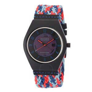 SKAGEN SKW6880 SAMSØ SERIES GREY DIAL MULTICOLOR rPET WOVEN STRAP MENS WATCH